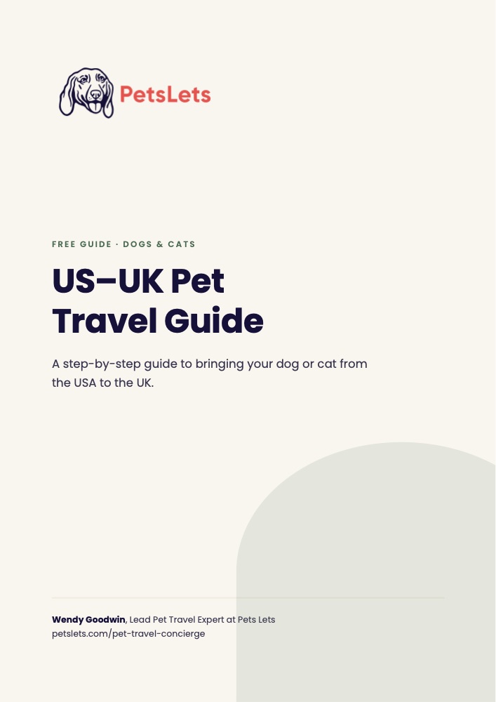 Cover of the Pets Lets US–UK Pet Travel Guide